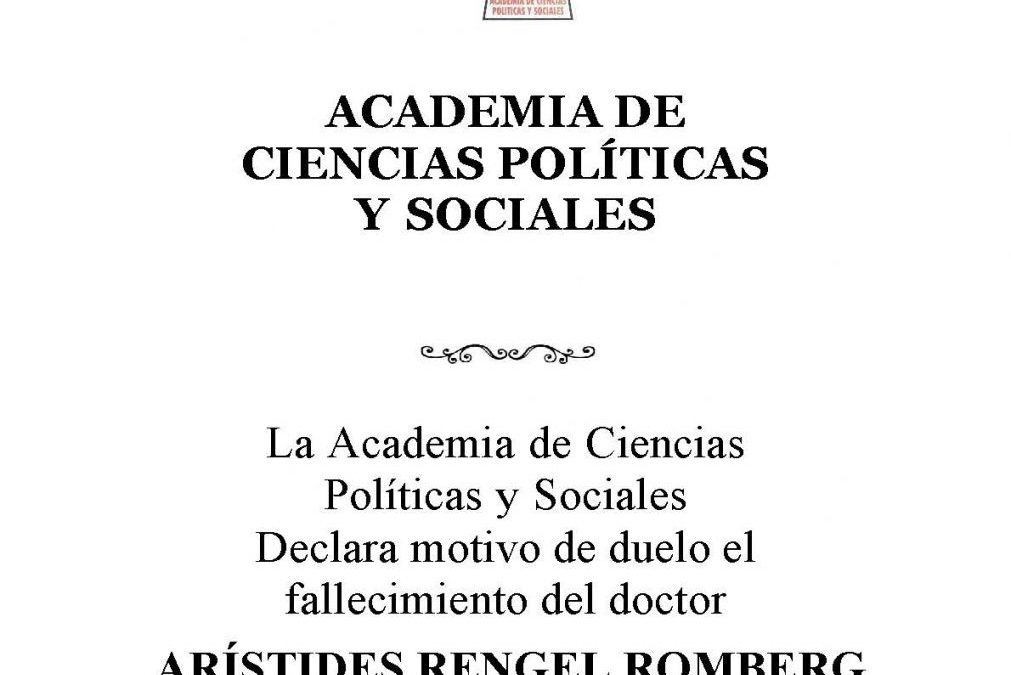 Acuerdo de duelo Dr. Rengel Romberg