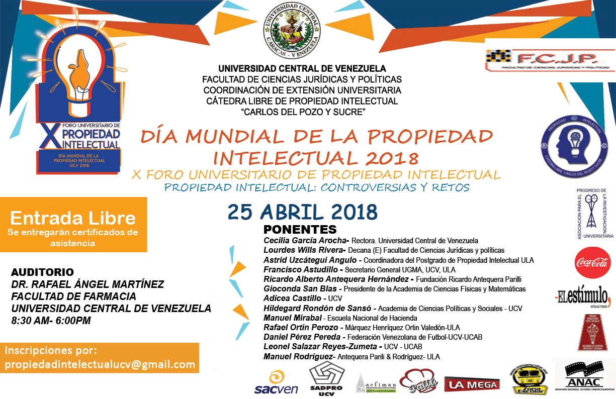 Invitación Acto Instalación Día Mundial de la Propiedad Intelectual, UCV,