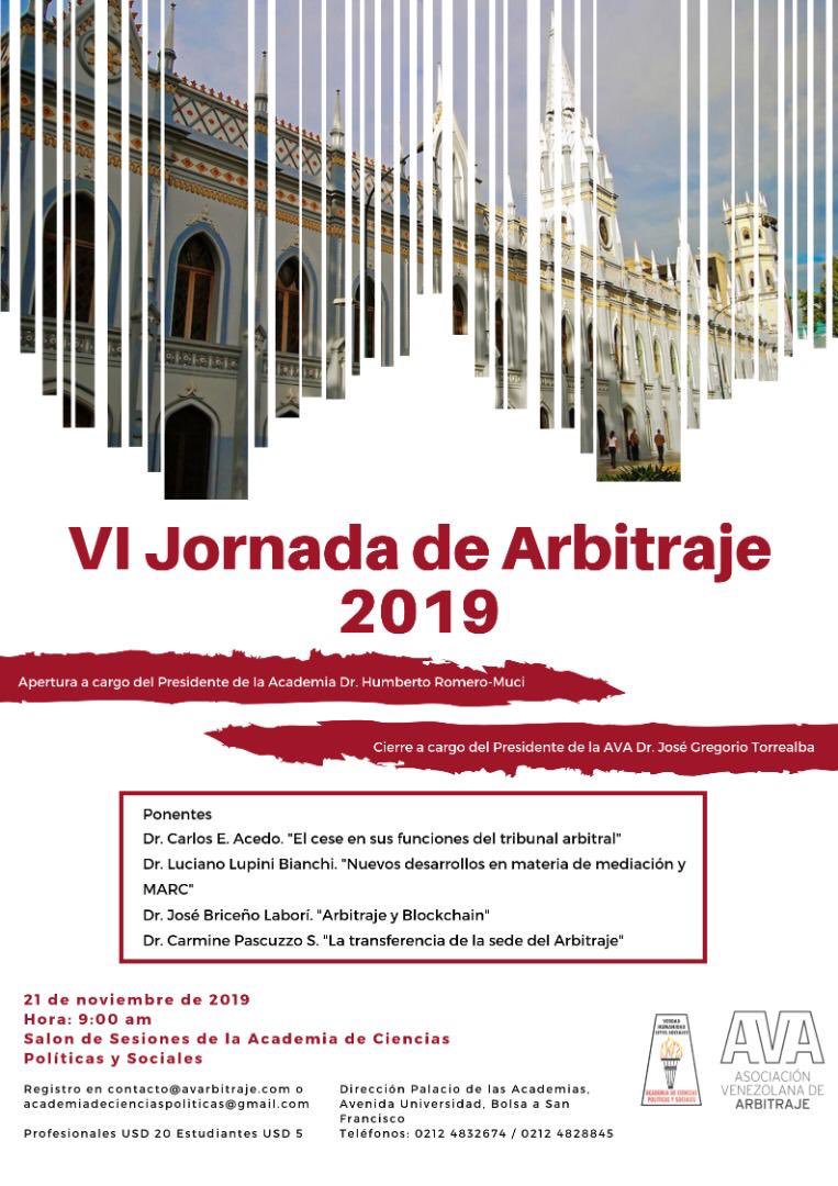 El 21 de noviembre de 2019 se realizó la VI Jornada de Arbitraje 2019.