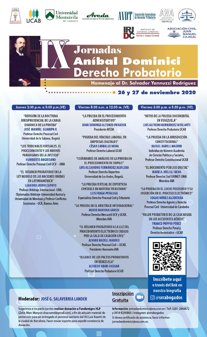 IX Jornadas Aníbal Dominici. Derecho Probatorio. Homenaje al Dr. Salvador Yannuzzi Rodríguez.