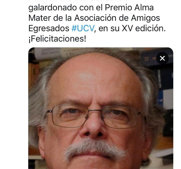 Dr. Allan Brewer-Carías galardonado con el Premio Alma Mater de la Asociación de Amigos Egresados de la UCV