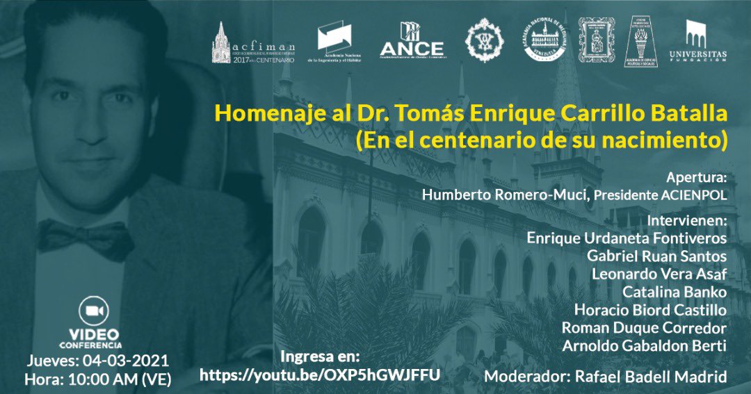 Homenaje al Dr. Tomás Enrique Carrillo Batalla. En el centenario de su natalicio.