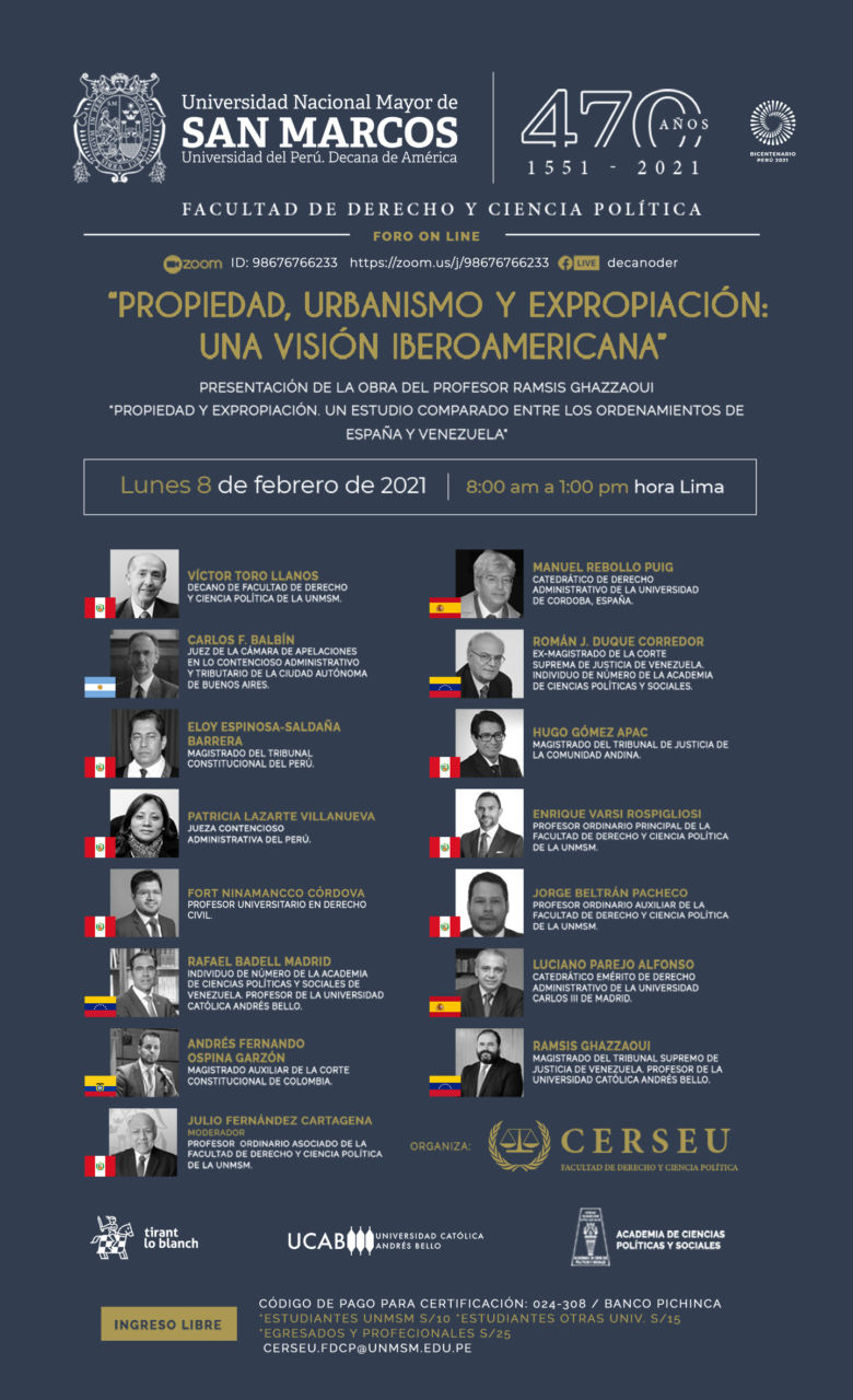 Foro Propiedad, urbanismo y expropiación: una visión iberoamericana.