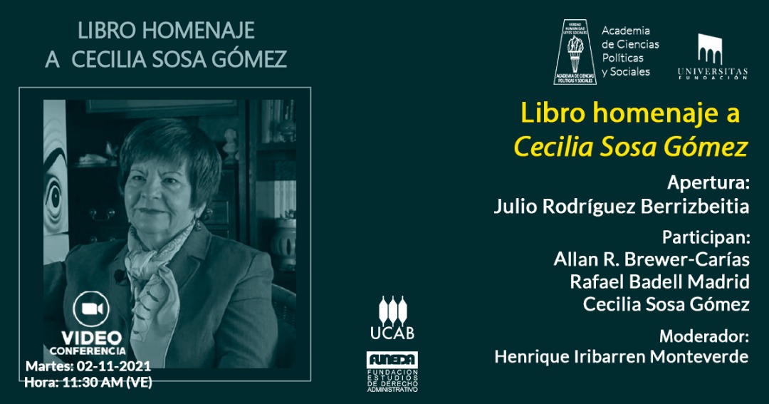 Libro homenaje a Cecilia Sosa Gómez. Martes, 02 de noviembre 2021