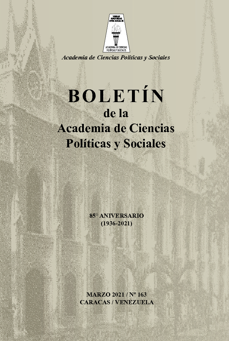 Boletín de la Academia de Ciencias Políticas y Sociales, N° 163, marzo 2021. 85° Aniversario (1936-2021)