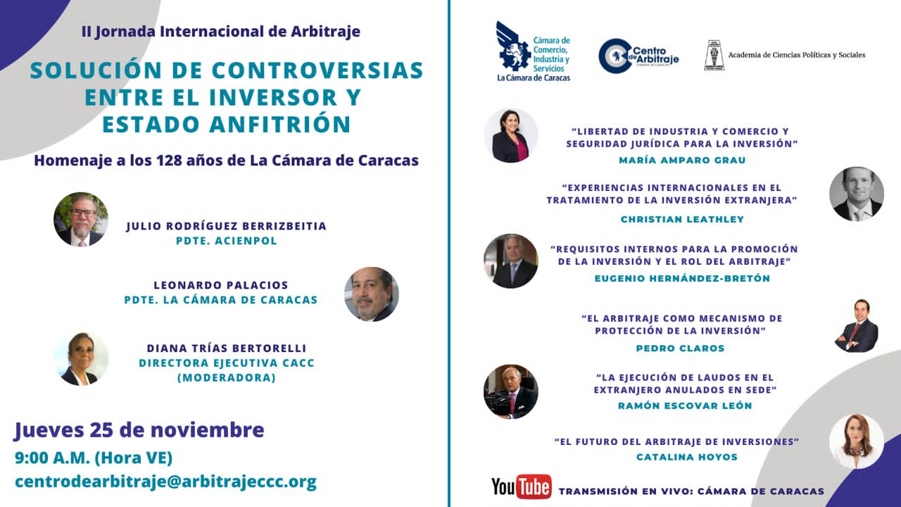 II Jornada Internacional de Arbitraje. Jueves, 25 de noviembre de 2021. Hora: 9:00 a.m.