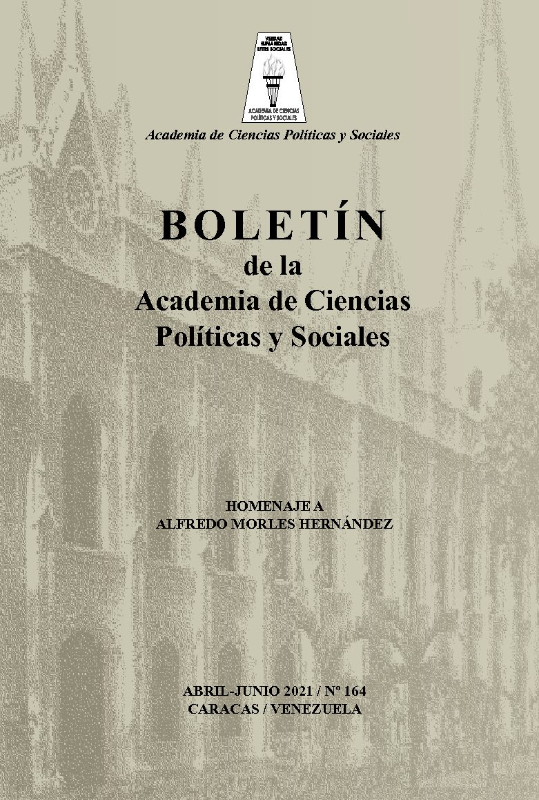 Boletín de la Academia de Ciencias Políticas y Sociales, N° 164, abril-junio 2021. Homenaje a Alfredo Morles Hernández