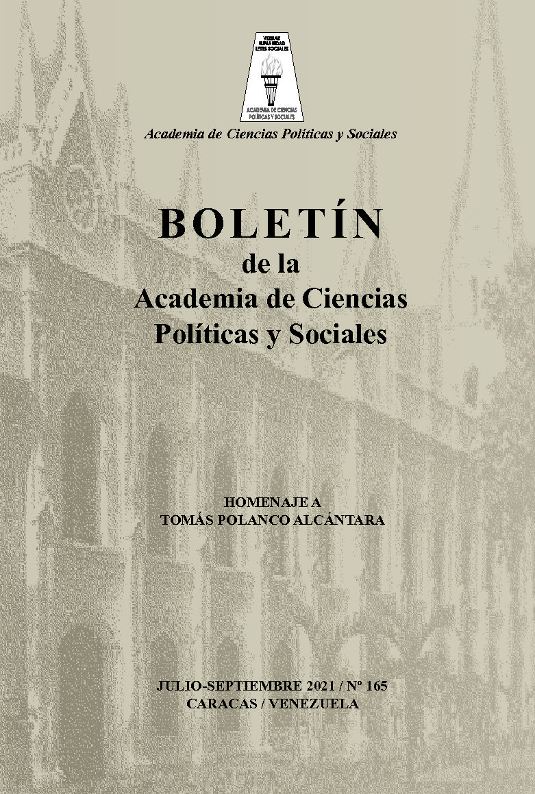 Boletín de la Academia de Ciencias Políticas y Sociales, N° 165, julio-septiembre 2021. Homenaje a Tomás Polanco Alcántara