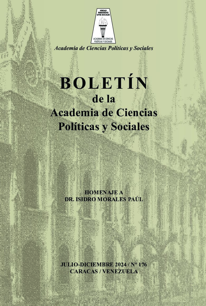 Boletín de la Academia de Ciencias Políticas y Sociales Nro. 176, julio-diciembre 2024, en homenaje a Dr. Isidro Morales Paúl