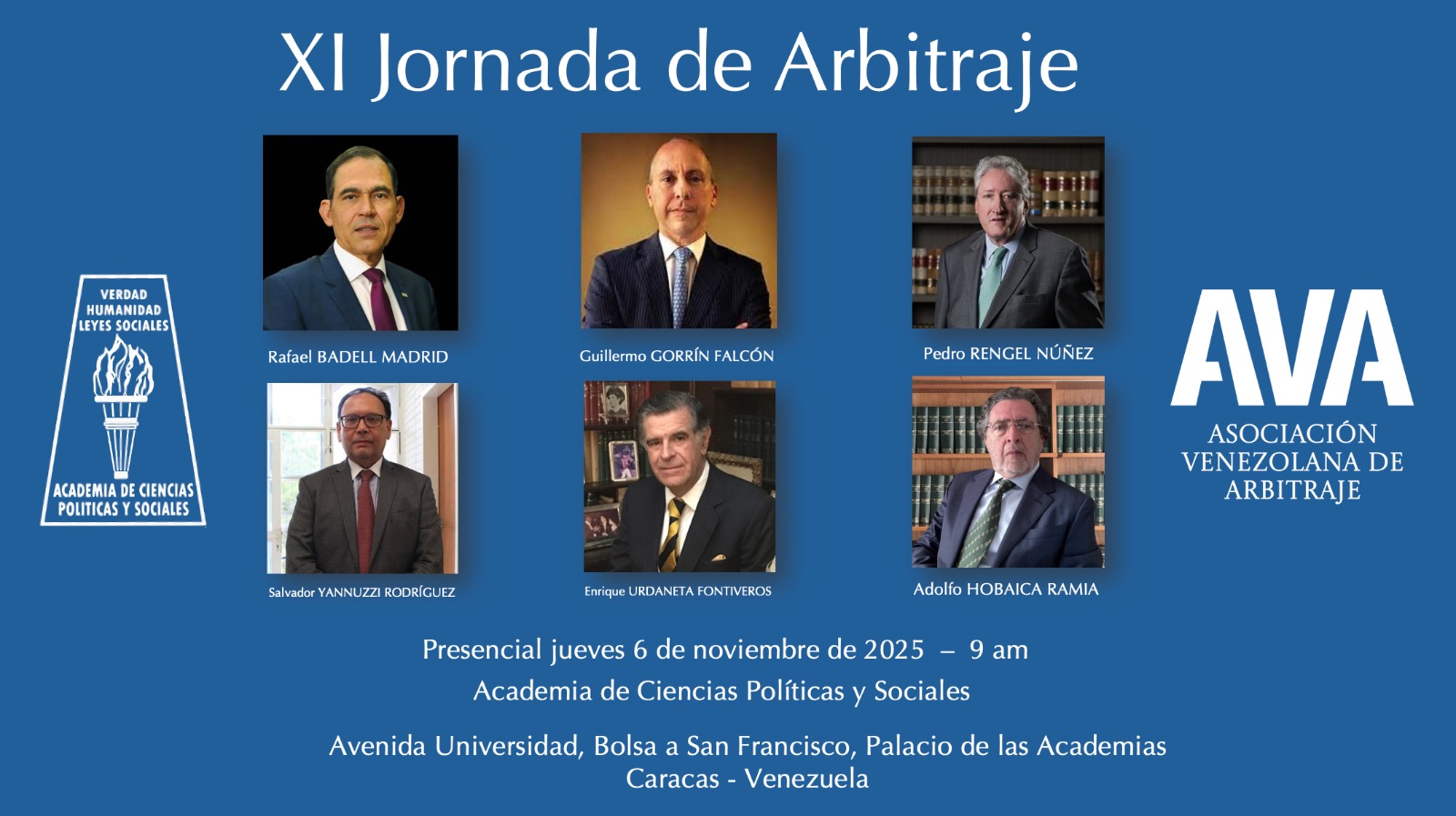 XI Jornada de Arbitraje. Jueves 6 de noviembre de 2025. Hora: 9:00 a.m. (Ver imágenes del Evento)