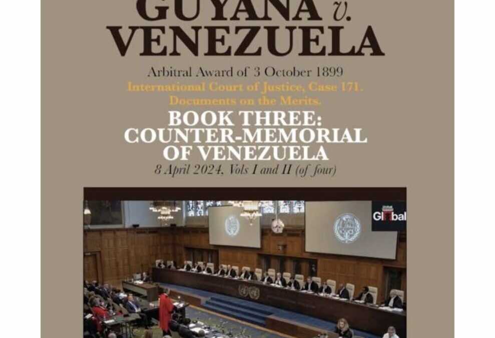 Disponible a texto completo: GUYANA v. VENEZUELA. Arbitral Award of 3 October 1899. International Court of Justice, Case 171. Documents on the Merits. BOOK THREE: COUNTER-MEMORIAL OF VENEZUELA, 8 April 2024, Vols I and II (of four). Edited by Allan R. Brewer-Carías and León Henrique Cottin