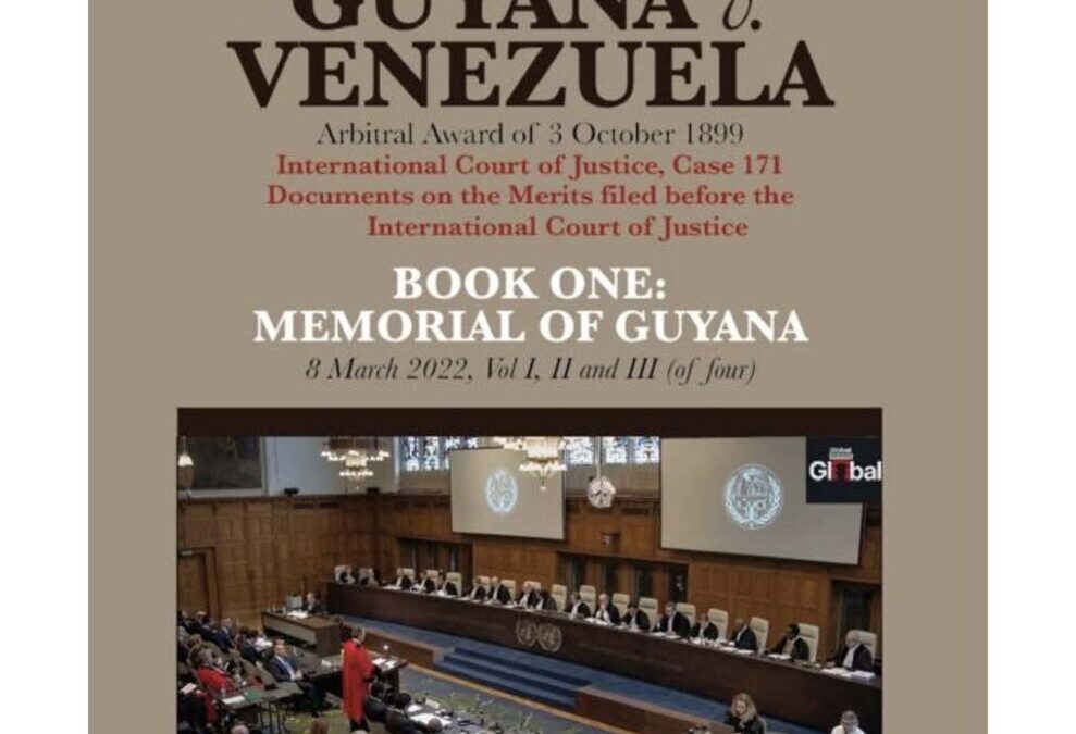 Disponible a texto completo: GUYANA v. VENEZUELA. Arbitral Award of 3 October 1899. International Court of Justice, Case 171. Documents on the Merits. BOOK ONE: MEMORIAL OF GUYANA, 8 March 2022, Vols I, II and III (of four). Edited by Allan R. Brewer-Carías and León Henrique Cottin