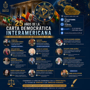 Academias Jurídicas de América del Sur. 25 años de la Carta Democrática Interamericana. Fecha: 11 de septiembre de 2026.